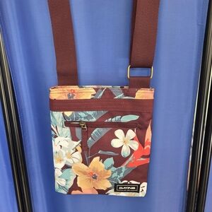 Dakine Floral Crossbody Bag in Burgundy & Teal